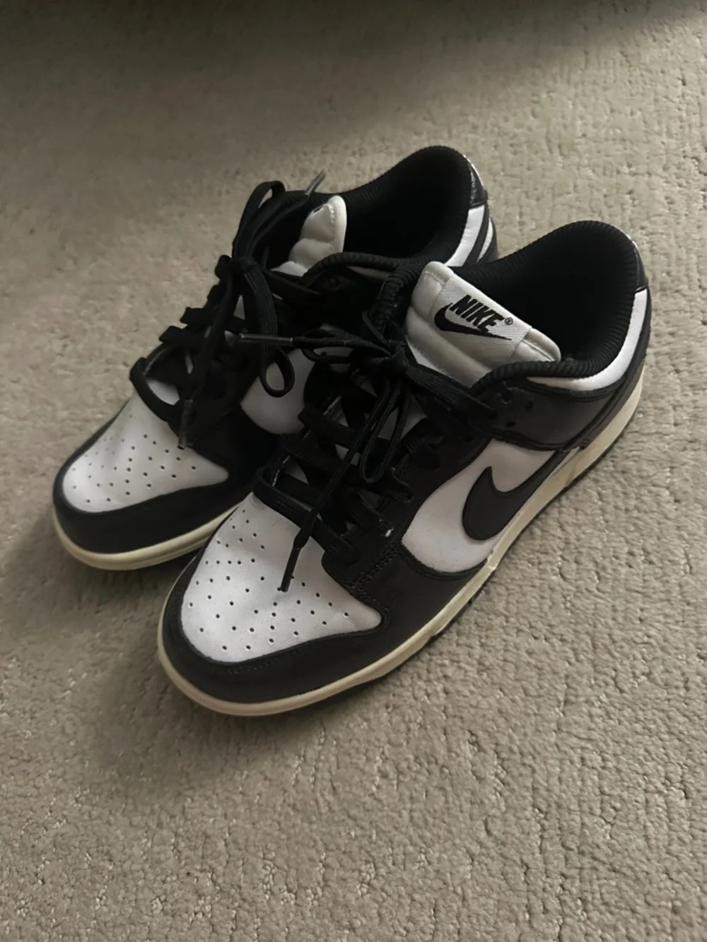 Nike Black & White Vintage Panda Dunk Sneakers - Picture 1 of 6